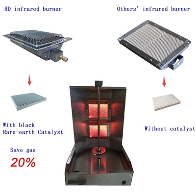 Rotisserie BBQ Grill Brülörler Şiş Kebap Makinesi Brülör Kızılötesi HD220