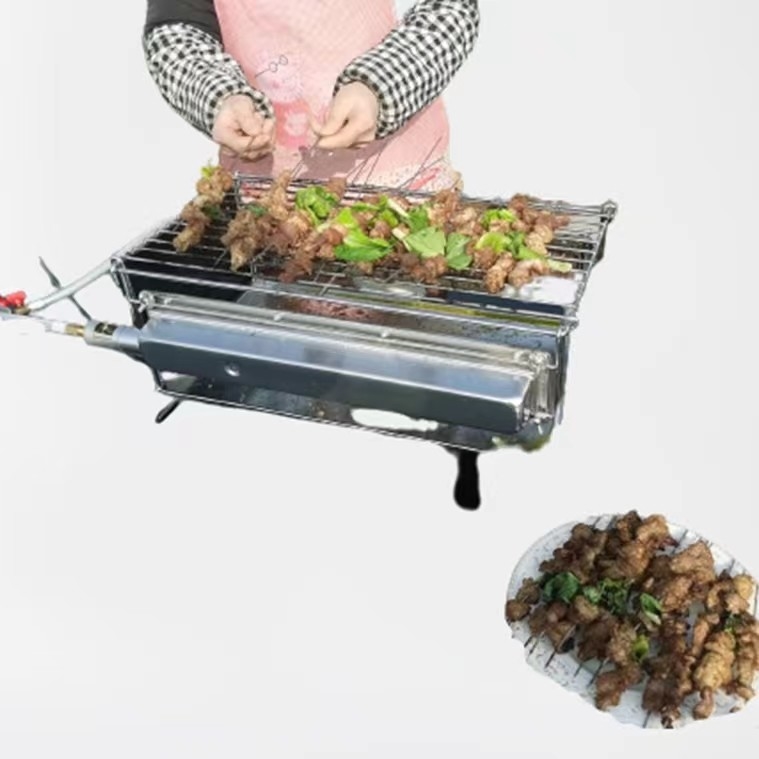 Kolay Taşıma Katlanmış Taşınabilir Barbekü Izgara Dumansız Kızılötesi Gaz Isıtıcı Barbekü Açık Fırın