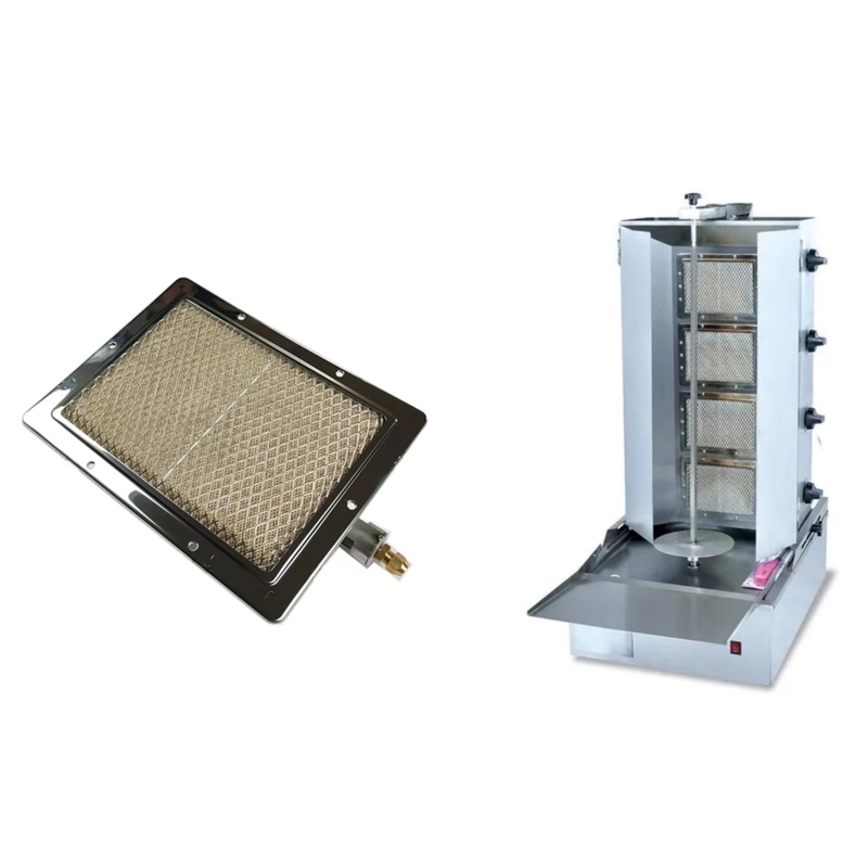 Shawarma HD220 için Alevsiz Seramik Katalitik Barbekü Brülörü 220 * 170MM 2.94KW Gaz Kızılötesi